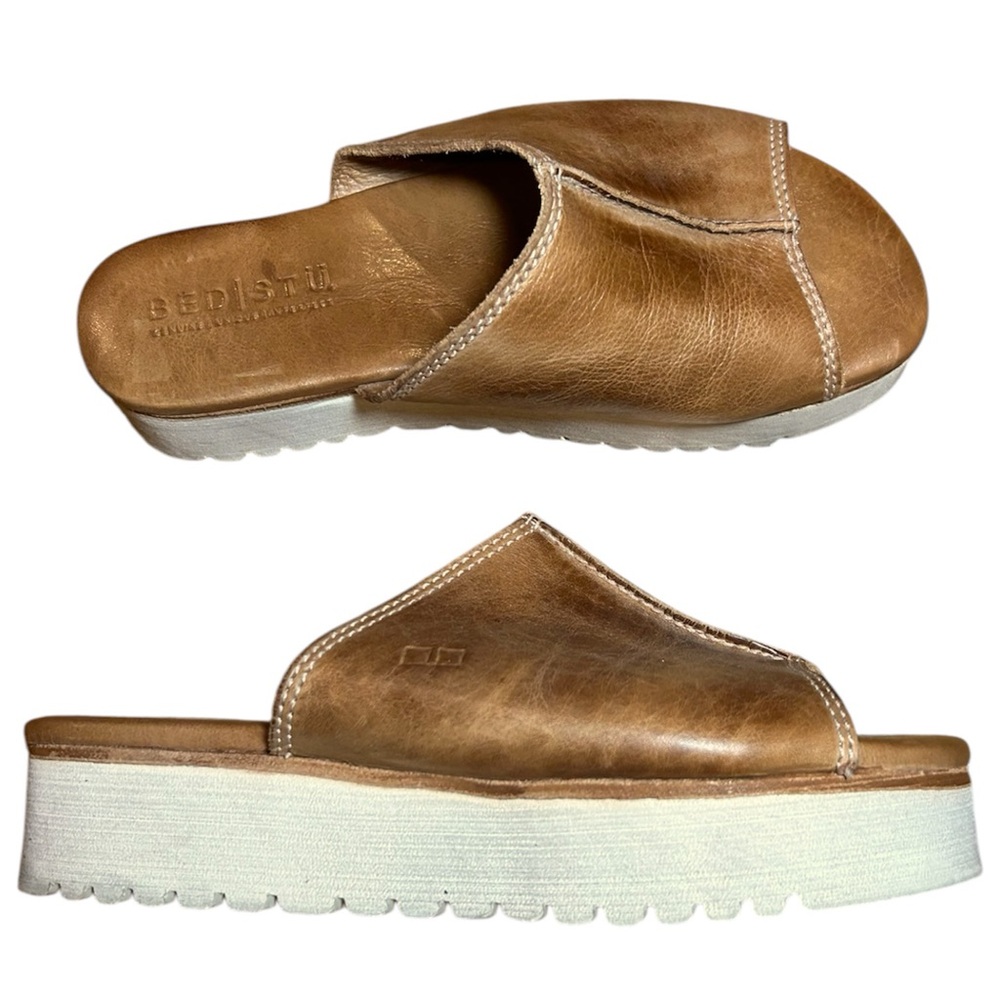 Bed Stu Fairlee II Leather Platform Slide Sandal